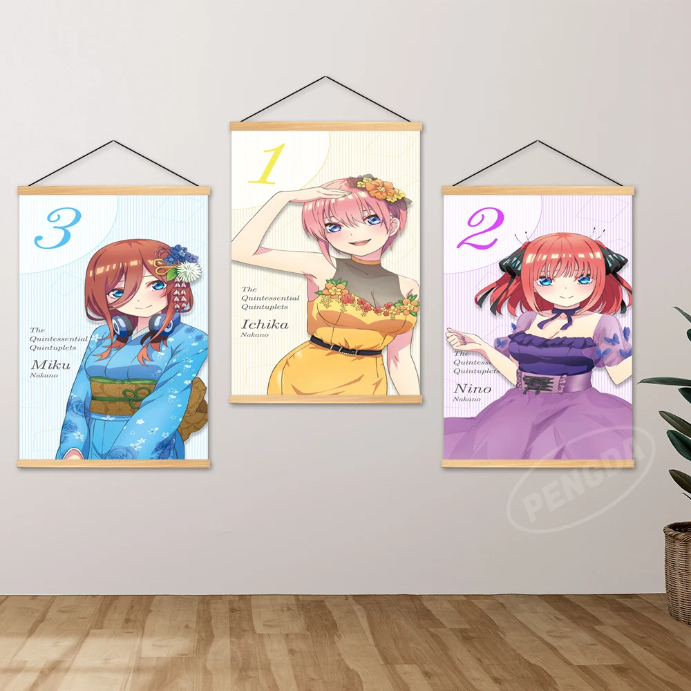 

Home Decoration The Quintessential Quintuplets Wall Artwork Painting Nakano Yotsuba Hanging Wooden Canvas Print Picture Poster