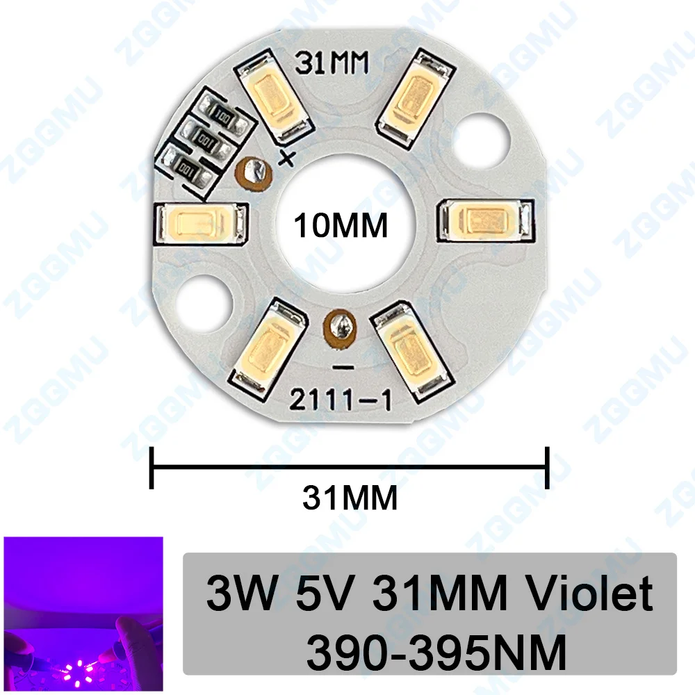 31 мм DC5V 3 Вт 5730 чип SMD DIY круглый красный зеленый синий белый теплый розовый