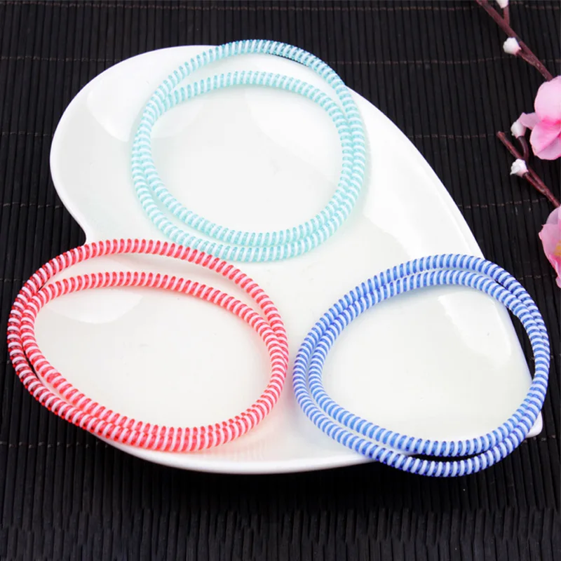 Фото 200pcs/lot 50cm Double Colors Solid Color TPU spiral USB Charger Cable Cord Protector for iPhone Wrap Cable Winder Organizer №2