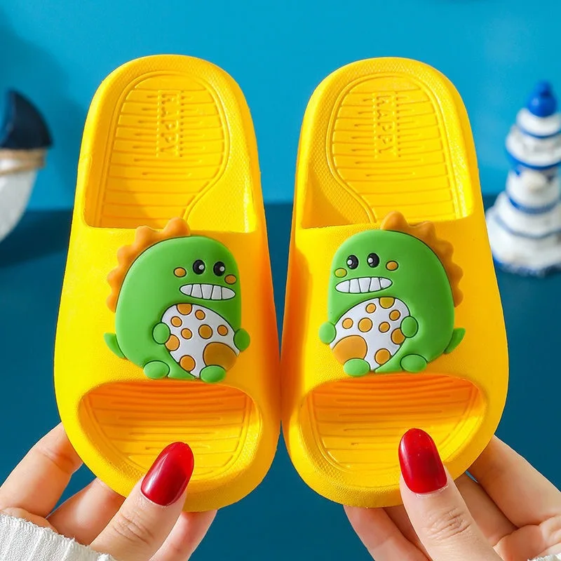 

Cartoon dinosaur slippers boys and girls new summer children's beach shoes baby non-slip bathroom indoor children's sandals