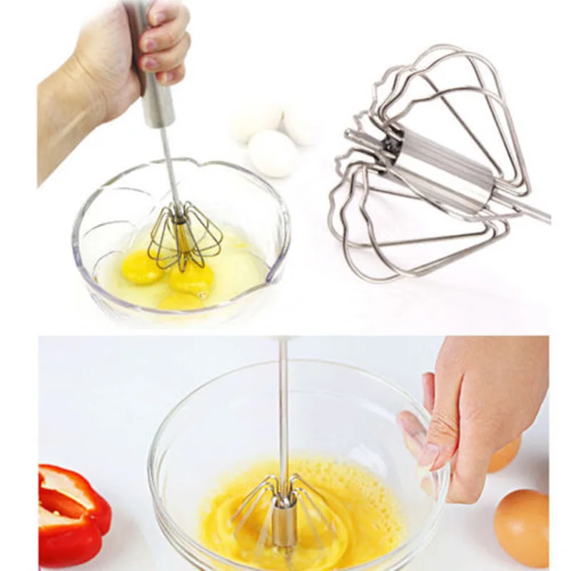 

Hand Pressure Semi-automatic Egg Beater Stainless Steel Kitchen Accessories Tools Self Turning Cream Utensils Whisk Manual Mixer