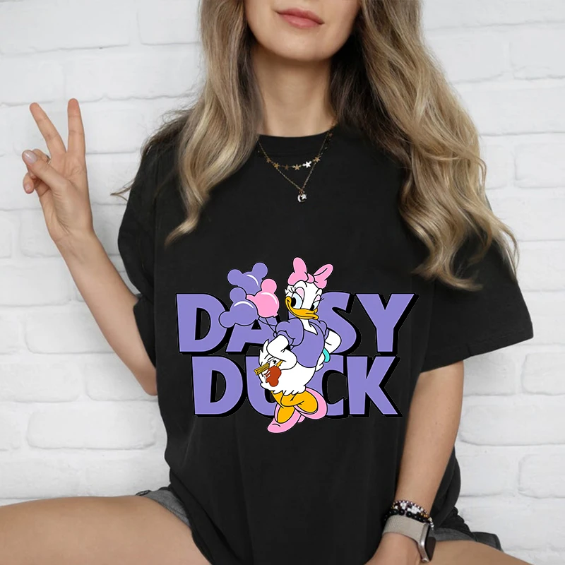 Женская футболка с принтом Disney Daisy Duck из чистого хлопка повседневный топ