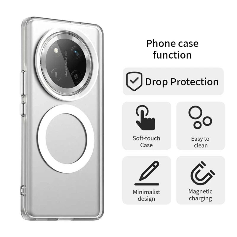 Чехол для Honor X9C чехол прозрачная задняя крышка с беспроводной зарядкой кольцевая