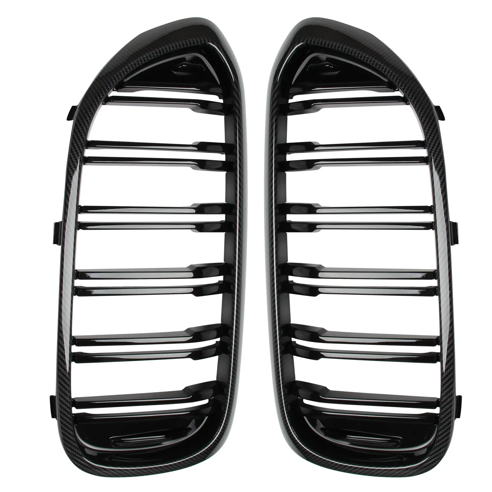 

Front Bumper Kidney Grille Dual Line Mesh Grille for 5 Series G30 G38 525I 530I 540I 550I 2017-2020, Carbon Fiber