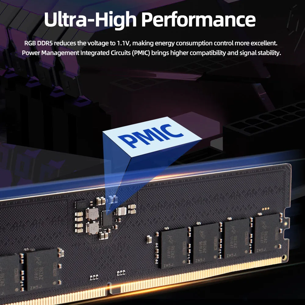 Netac Memoria Ram 16gb 32gb DDR5 4800mhz rgb Memory Module Dimm Dual Channel Heat Sink for Desktop Pc Computer |