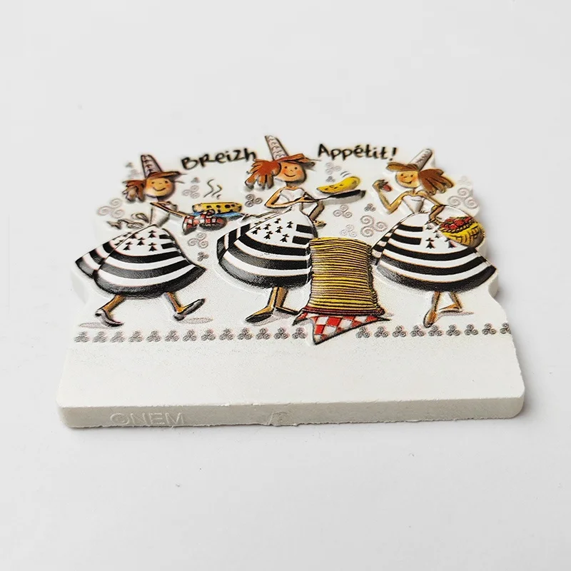 Бретань Франция мультяшный персонаж 3D магниты на холодильник туристические