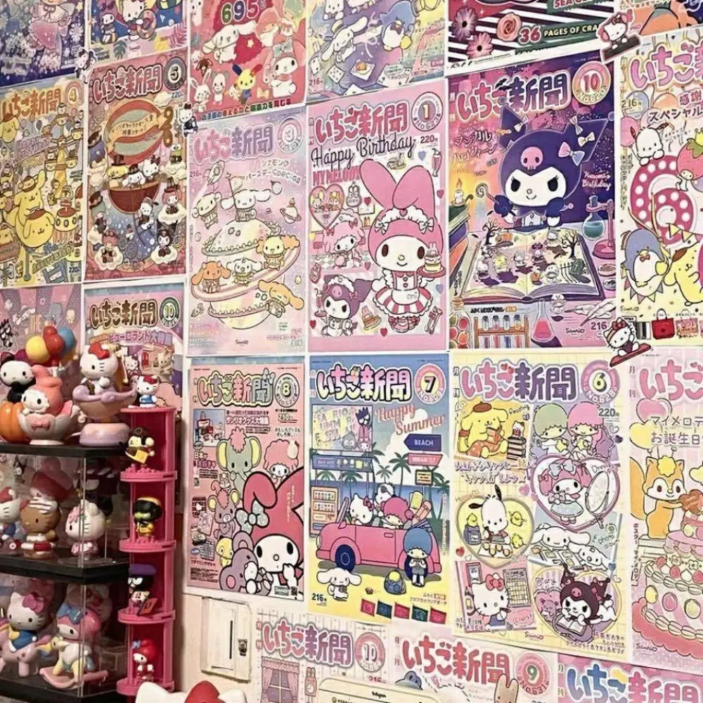 

Cute Kawaii Sanrio Kuromi Cinnamoroll Girl Heart Anime Cartoon Creative Wallpaper College Style New Dormitory Wallpaper Gift Toy