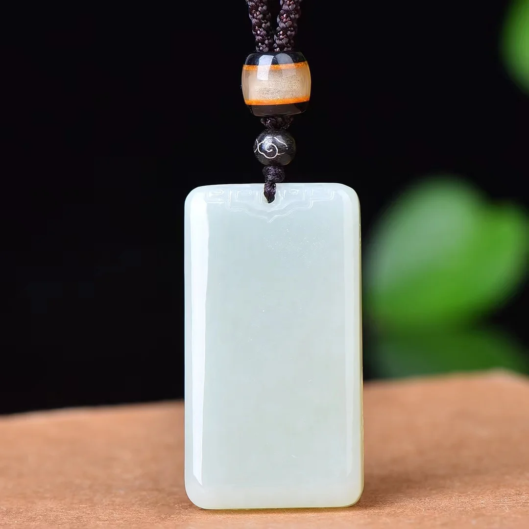 Изысканный кулон Hetian Jade Ping An Wu Shi Brand ювелирные изделия 4037 #