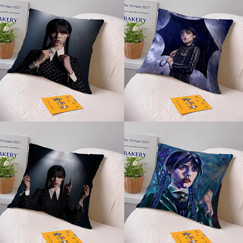 

Cushion Cover 45x45 Cushions Covers Wednesday Addams Pillowcase Pillowcases For Pillows Pillow Cases Decorative Fall Decor Sofa