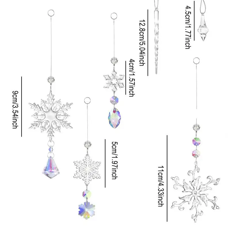 Акриловые снежинки сосульки 16X прозрачные акриловые подвески рождественские