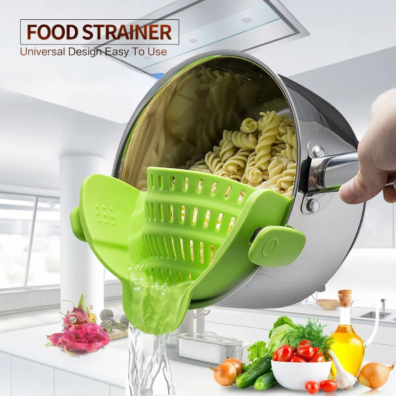 

1 шт. универсальный силиконовый зажим для сковороды, искусственная паста для защиты от протекания, искусственный рисовый фильтр