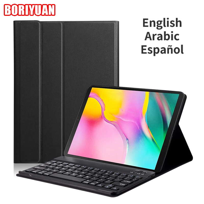 

Bluetooth Keyboard Case Tablet Keyboard Cover Spanish English Arabic Keyboard for Samsung Galaxy TabS7 S6 Lite 10.4 SM-P610 P615