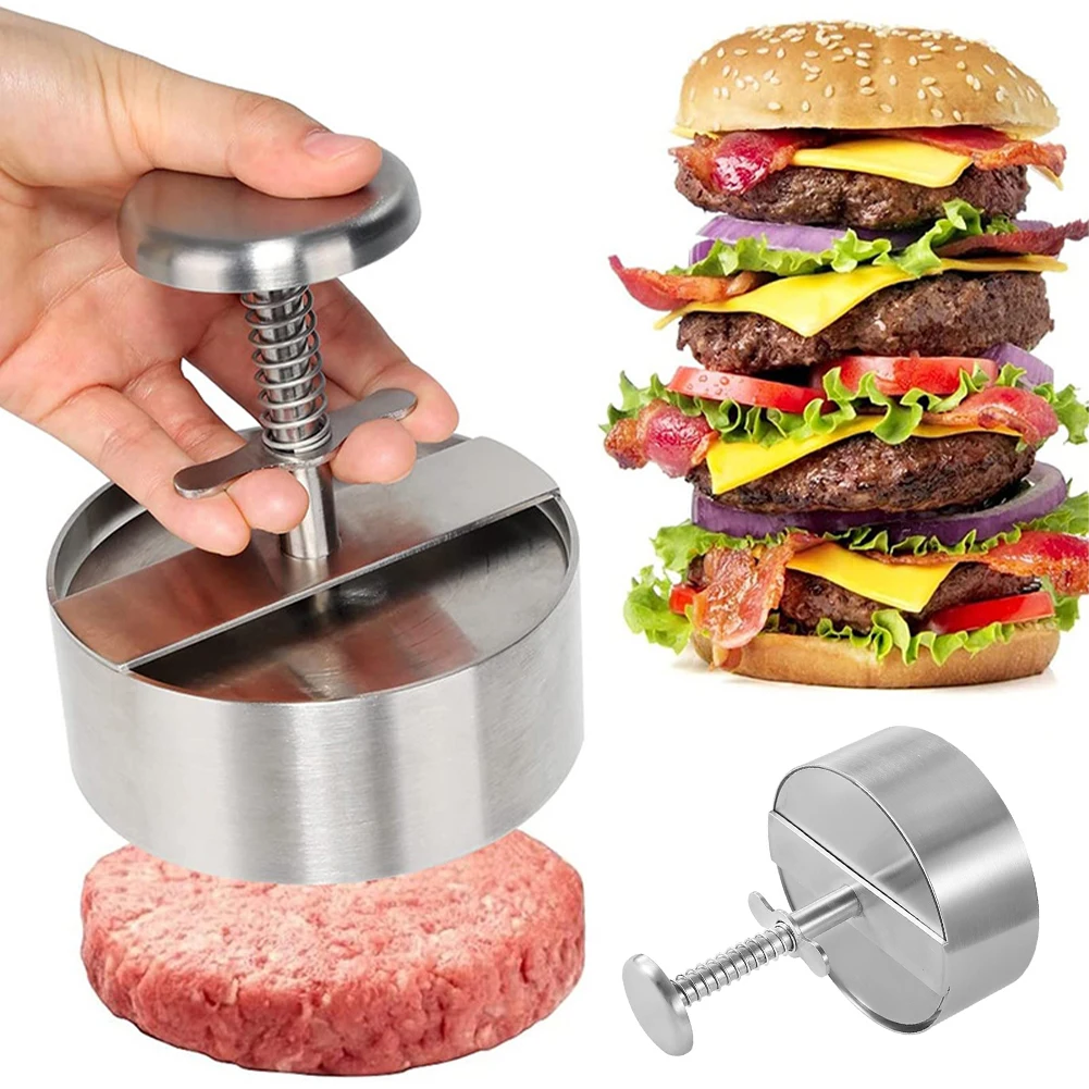 

New 304 Stainless Steel Hamburger Press Burger Patty Maker Pork Beef Burgers Manual Press Mold for Grill Griddle Meat Tool