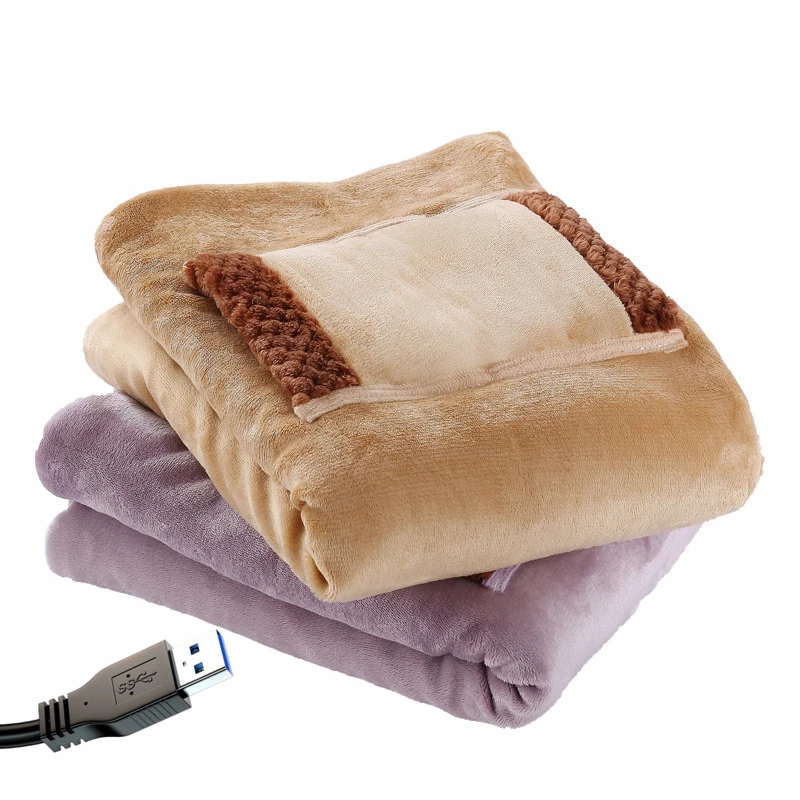 

Электрическое одеяло с питанием от USB, 60x80 см, зимнее теплое одеяло из искусственного меха, покрывало на колено для офиса, дома, улицы