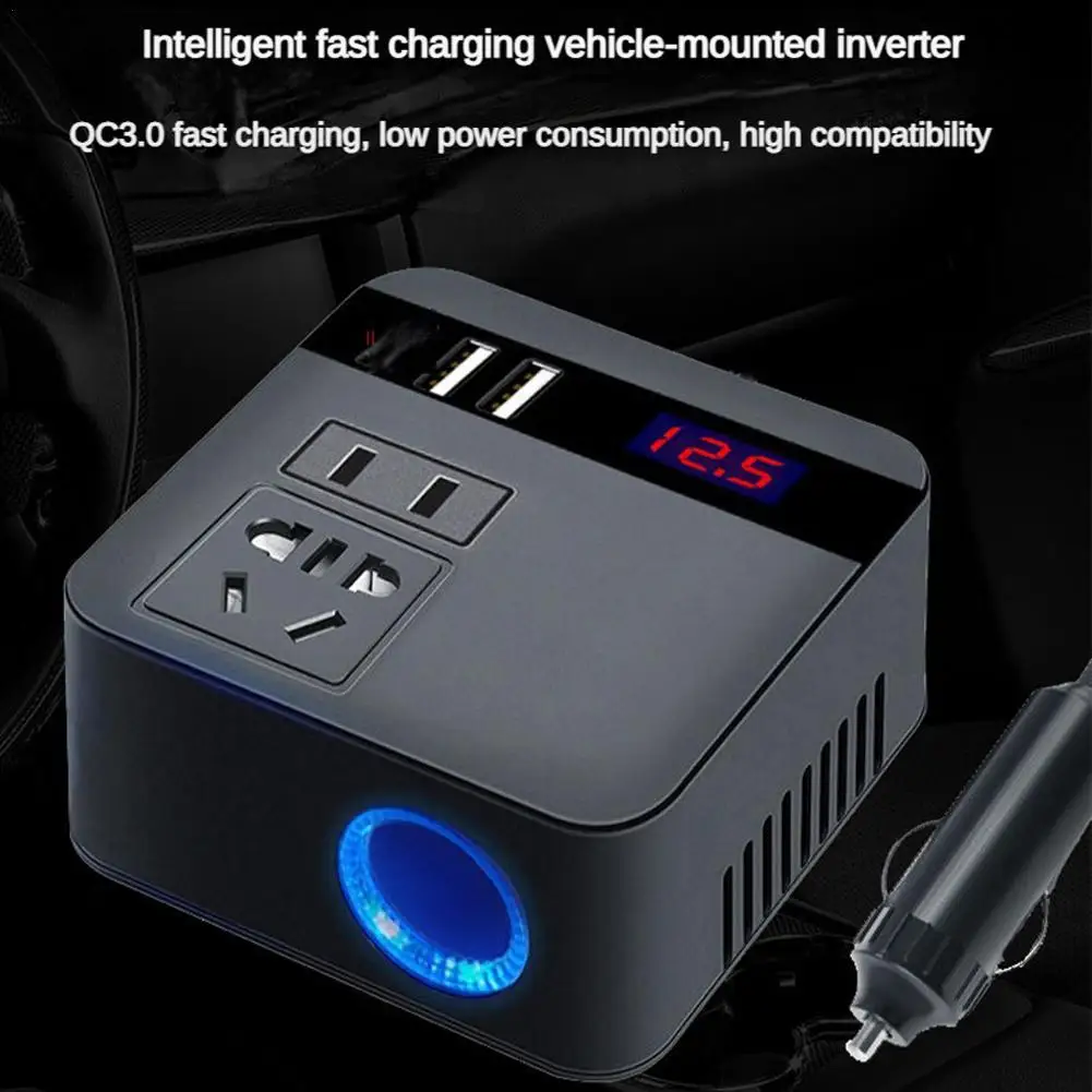 

150W Car Power Inverter DC 12V To 110V Fast Charging Converter USB Charger Inverter for iPad RV SUV for Auto Mobile Phone Tablet