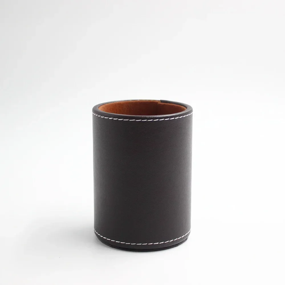 Круглый кожаный органайзер для ручек