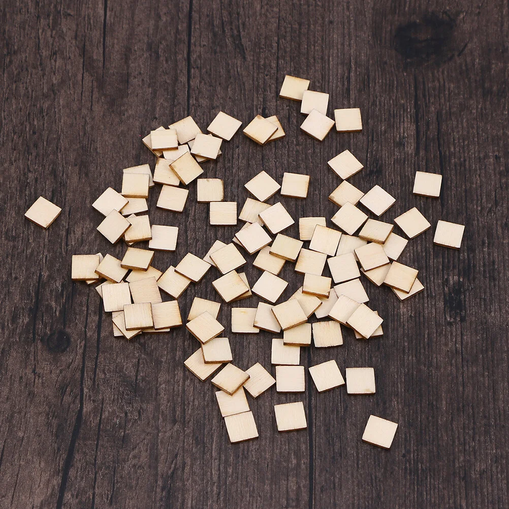 

300 Pcs Square Wood Slices Blank Wood Pieces Unfinished DIY Plaque for Painting Crafts 25MM