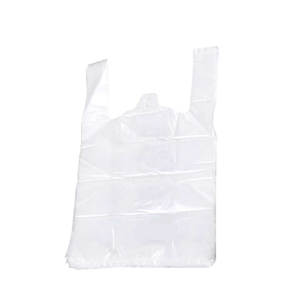 

Toyvian White T Shirt Bags with Handle Grade Bag Packaging Bag Supermarket Grocery 100pcs