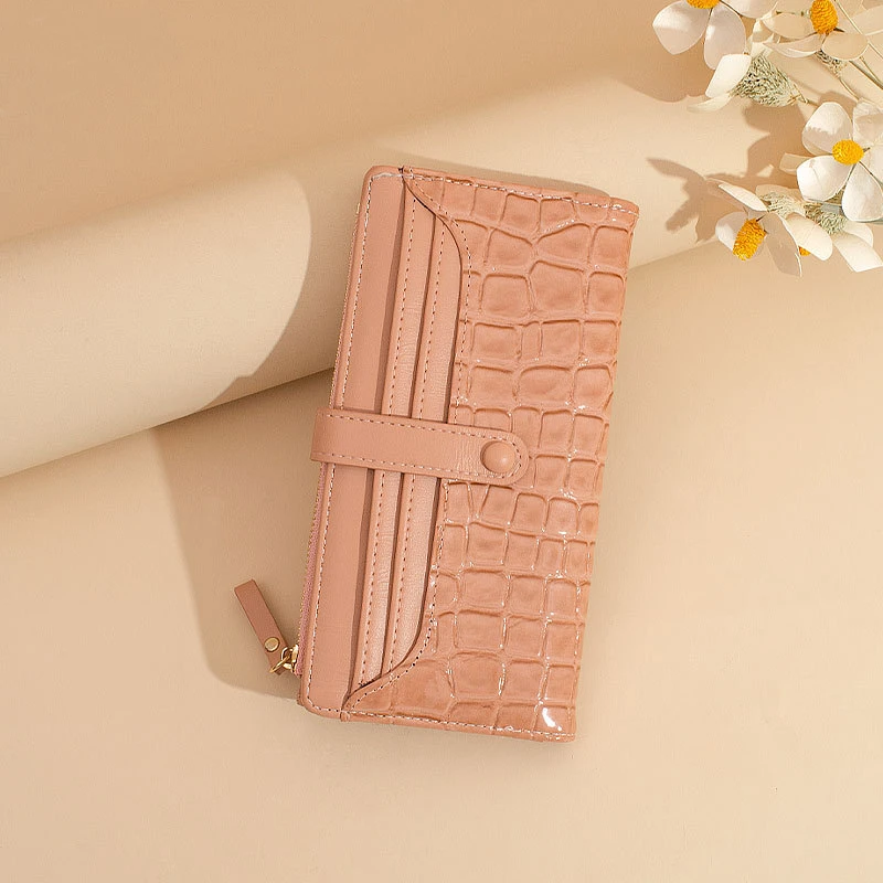 Women Wallet PU Leather Purse Female Long Wallet Gold Grain Pouch Handbag for Women Coin Purse Ladies Card Holders Clutch