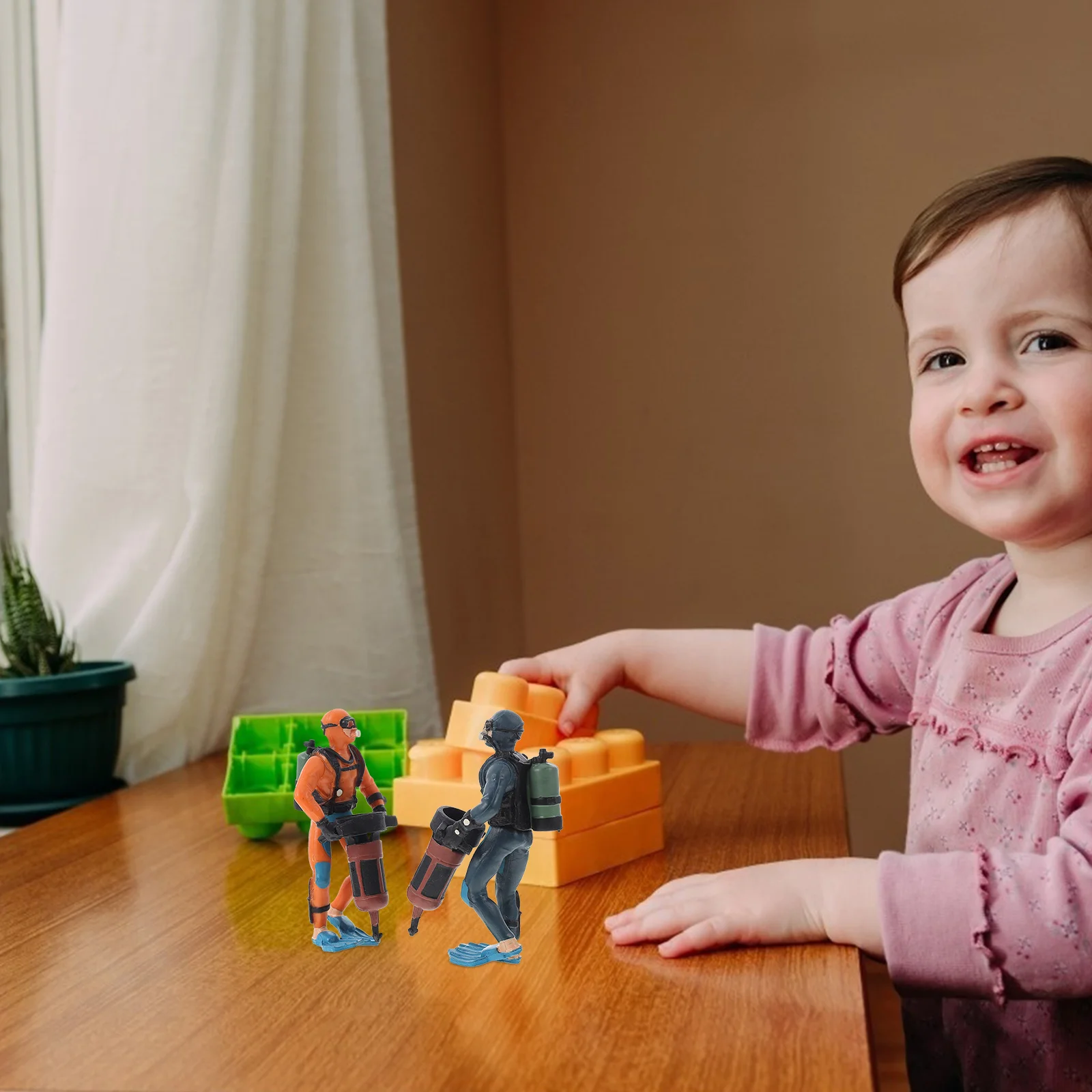 Моделирование дайвера декор модель имитация фигурки макет сцены орнамент