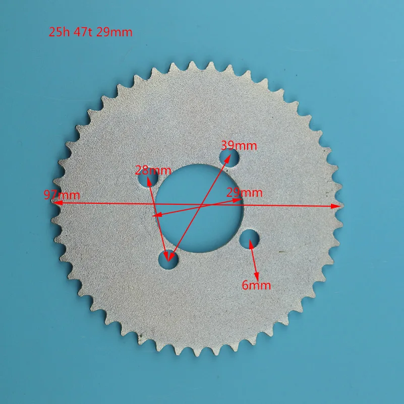 Задняя звездочка 25H 47t 54MM подходит для двухтактной звезды микромотоцикла