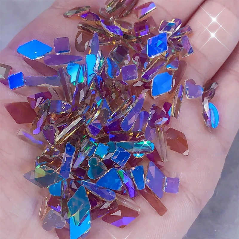 

Mix Crystal Ab Voor Nail Art, 100 Pcs, Rhinestone, Plaksteen Gems Voor Nail Aurora Alien 3D Decoraties Manicure Make Zelf