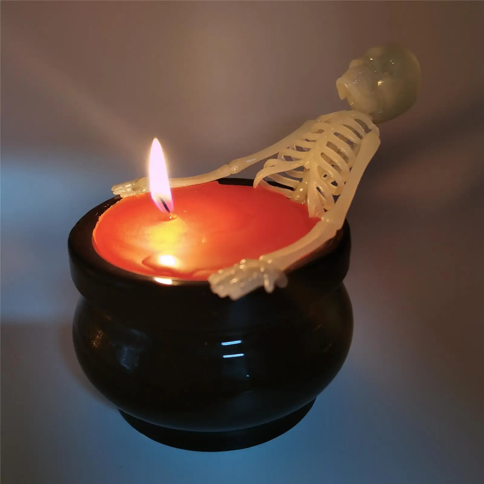 

Свеча со скелетом на Хэллоуин, праздничный комнатный светильник в виде черепа, украшение на День Благодарения для сада, спальни, стола, гост...