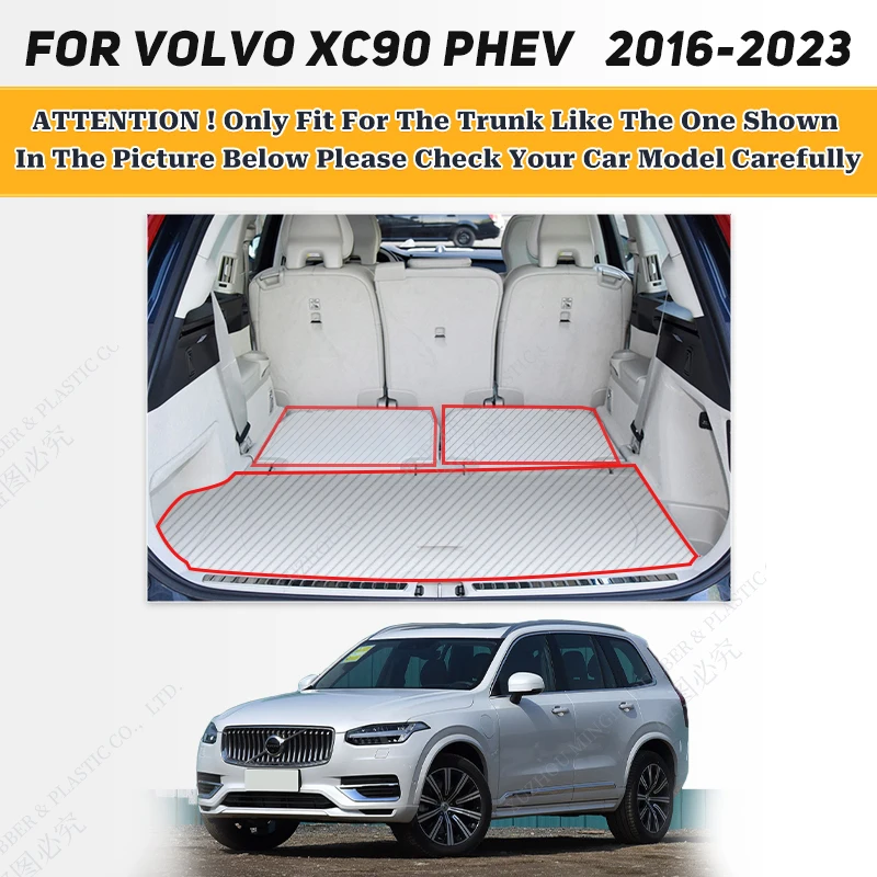 Коврик в багажник автомобиля для Volvo XC90 New Energy 7-Seat 2016 2017 2018 2019 2020 2021 2022 2023