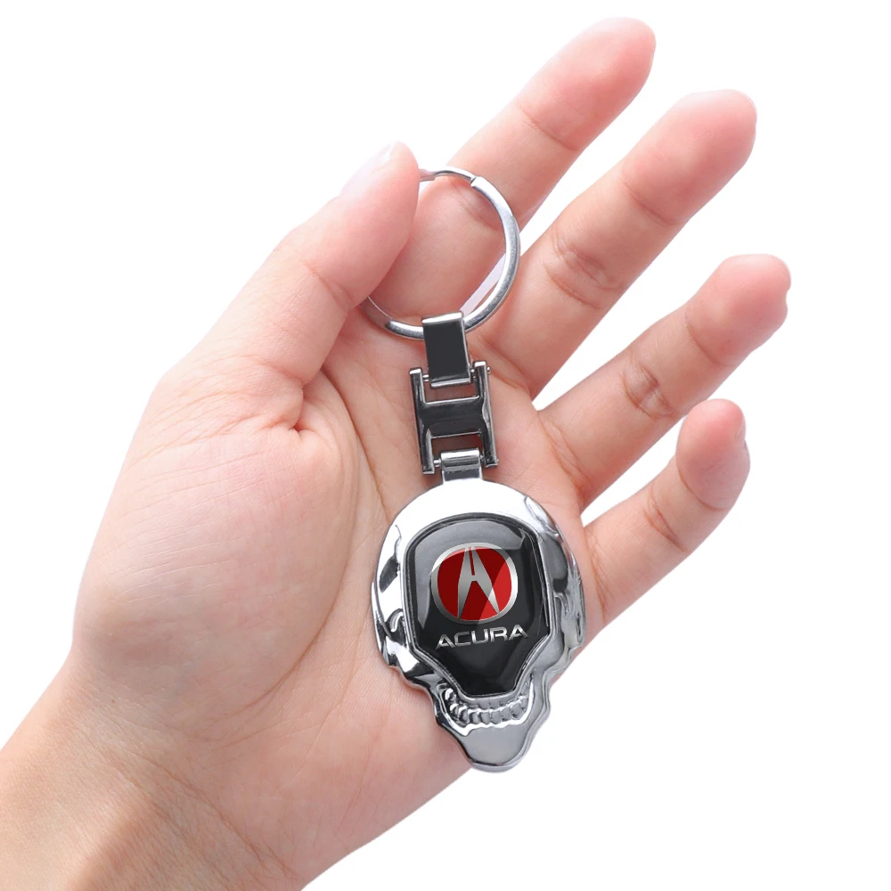 

Metal Luxury Car Keychain Skull Key Rings Key Holder Auto Accessories For Acura Integra TL TLX ILX RL NSX ZDX MDX RDX TSX RSX