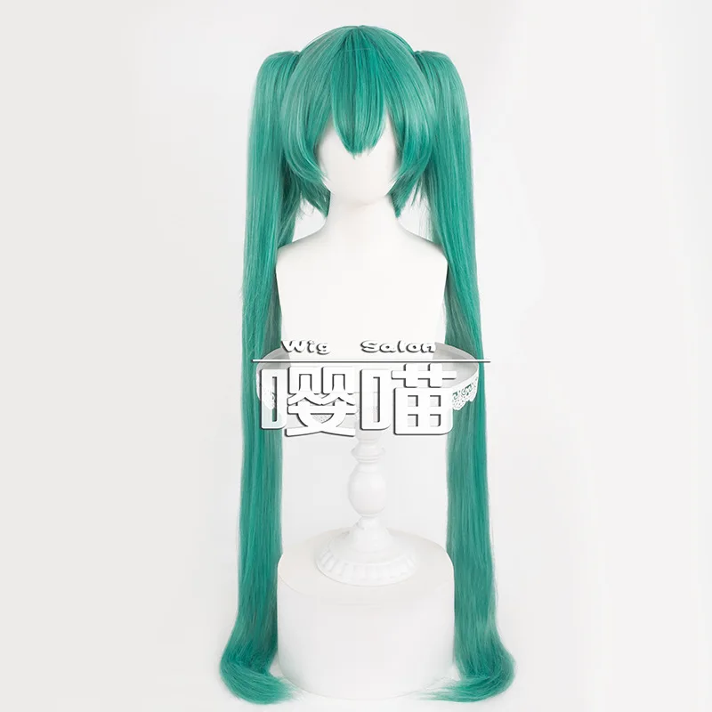 Vocaloid Miku Медсестра Косплей Парик 100 СМ Зеленый двойной хвощ Термостойкие