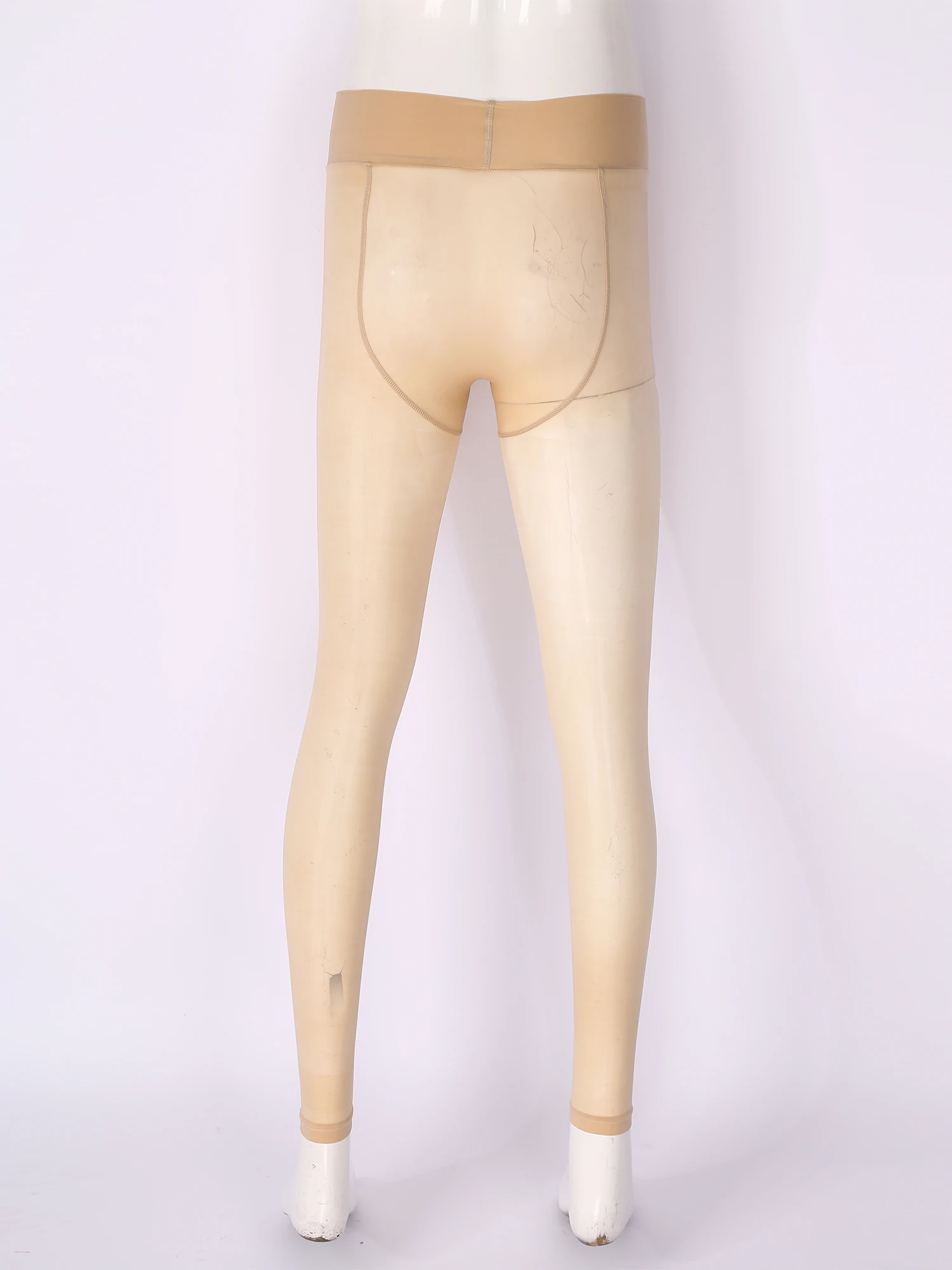 Mens See Through Leggings Underpants Solid Color Soft Comfortable Stretchy Skinny Pants Cross-Dresser Sissy Underwear Bottoms