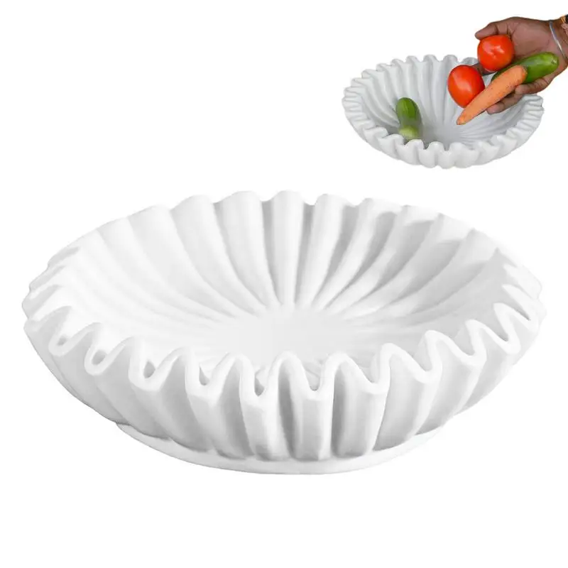 

Decorative Ruffle Bowl Serving Bowl For Home And Kitchen Decor Portable Resin Decoration With Simulation Antique Design Supplies