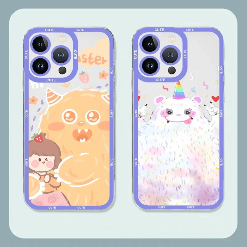 

Multi color cute bear Phone Case for Iphone 14 Pro Max 12 Mini 13 11 Transparent Shockproof Design Back Soft Silicone Cover