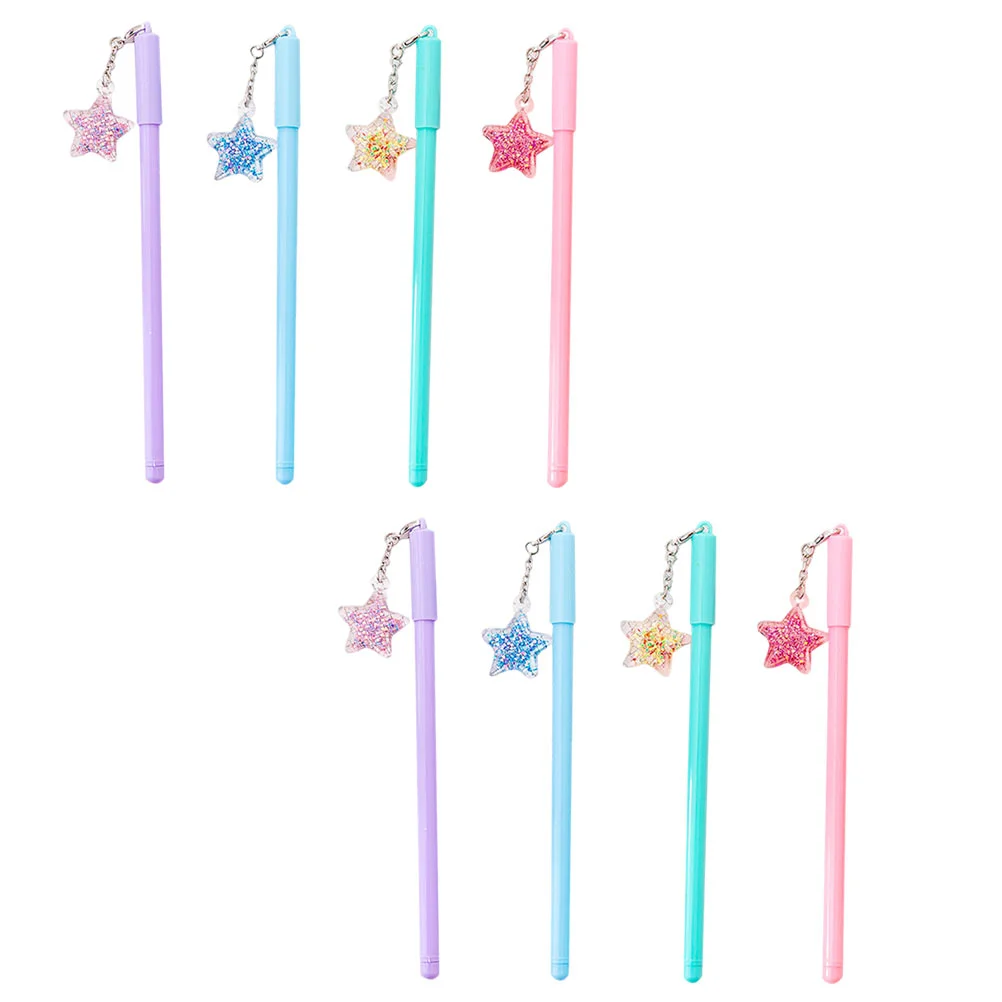 

8Pcs Portable Pens Star Pendant Pens Fine Points Pen Students Office Signature Pens (Random Style)