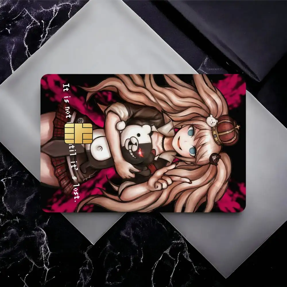 Фото Наклейка на карту с изображением персонажа из игры D-Danganronpa, Эношима Джунко, для банковских, проездных, кредитных и дебетовых карт, водонепроницаемая. №2