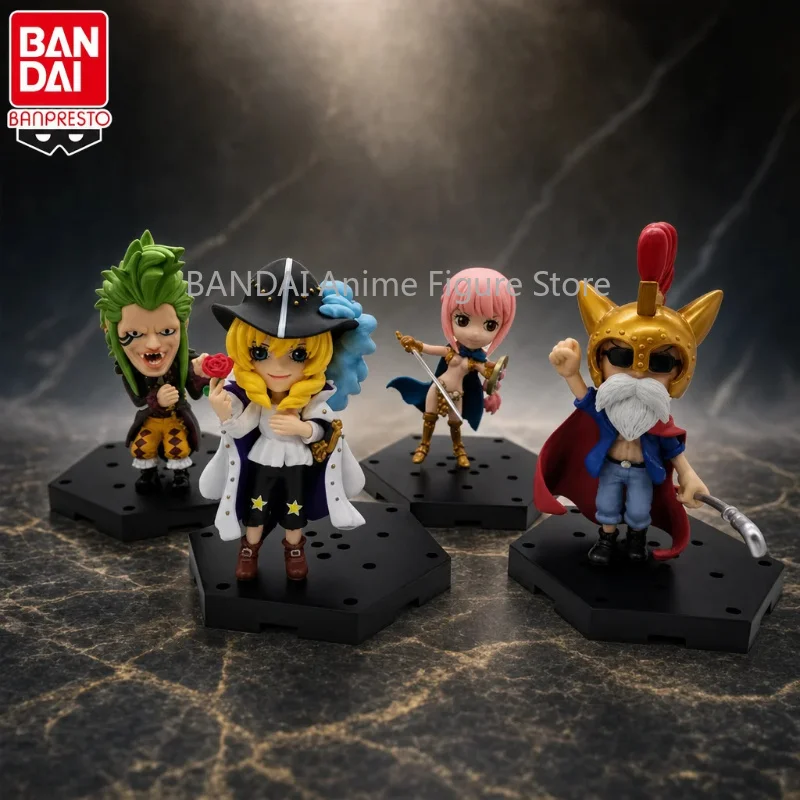Фото В наличии: Оригинальная фигурка BANDAI BANPRESTO ONE PIECE Луффи, Кавендиш, Бартоломео, Ребекка, подставка для карт, новая, в коробке, гаражная серия. №1