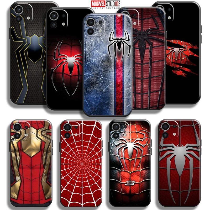 

Spiderman Logo Phone Case For Xiaomi Mi 11 11 Lite 5G Soft Black Carcasa Silicone Cover Back Liquid Silicon