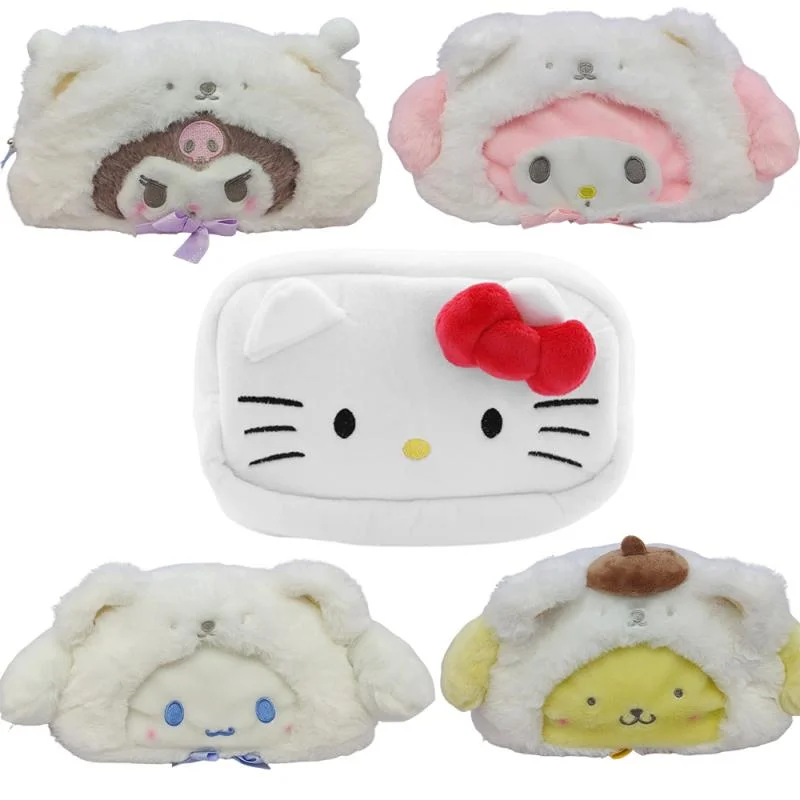 Case Kuromi Cinnamorol Melody Large Capacity Stationery Student Pen Bag Anime Cartoon Storage Bag Girl