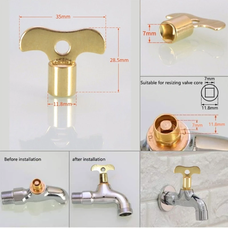 

For Water Tap Solid Brass Special Lock New Radiator Plumbing Bleeding