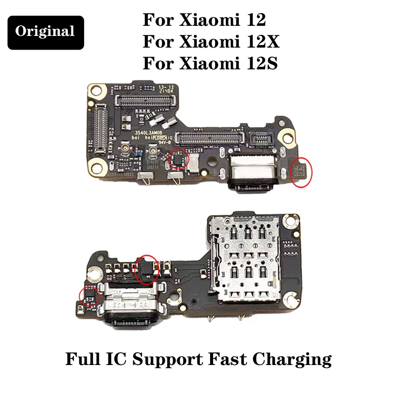 

Новинка, оригинальный USB-порт для зарядки Xiaomi 12 12S12X, устройство для чтения SIM-карт, слот для карты, запасные части для микрофона