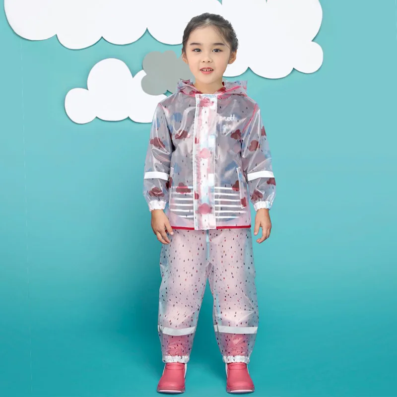 2022 весенняя куртка для девочек с капюшоном и принтом непромокаемые пальто