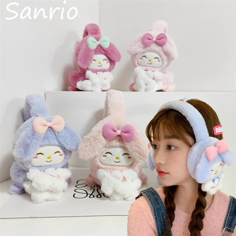

Sanrio My Melody Cute Cartoon Warm Ear Muffs Autumn and Winter Outdoor Windproof Ear Protection Cap Kawaii Plush Cozy Ear Covers
