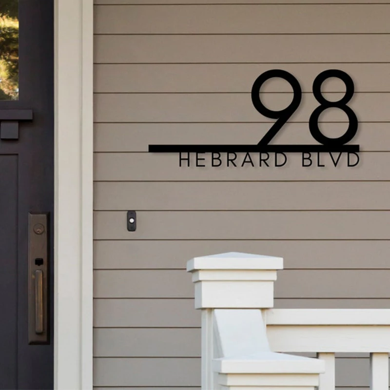 

Modern Residential Sign Address Plaque Outdoor Mailbox House Number Door Plates Custom House Street Name Sign Housewarming Gifts