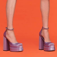 bonjomarisa sexy female platform high heels party dress women pumps solid brand luxury show spring summer sandals womens shoes