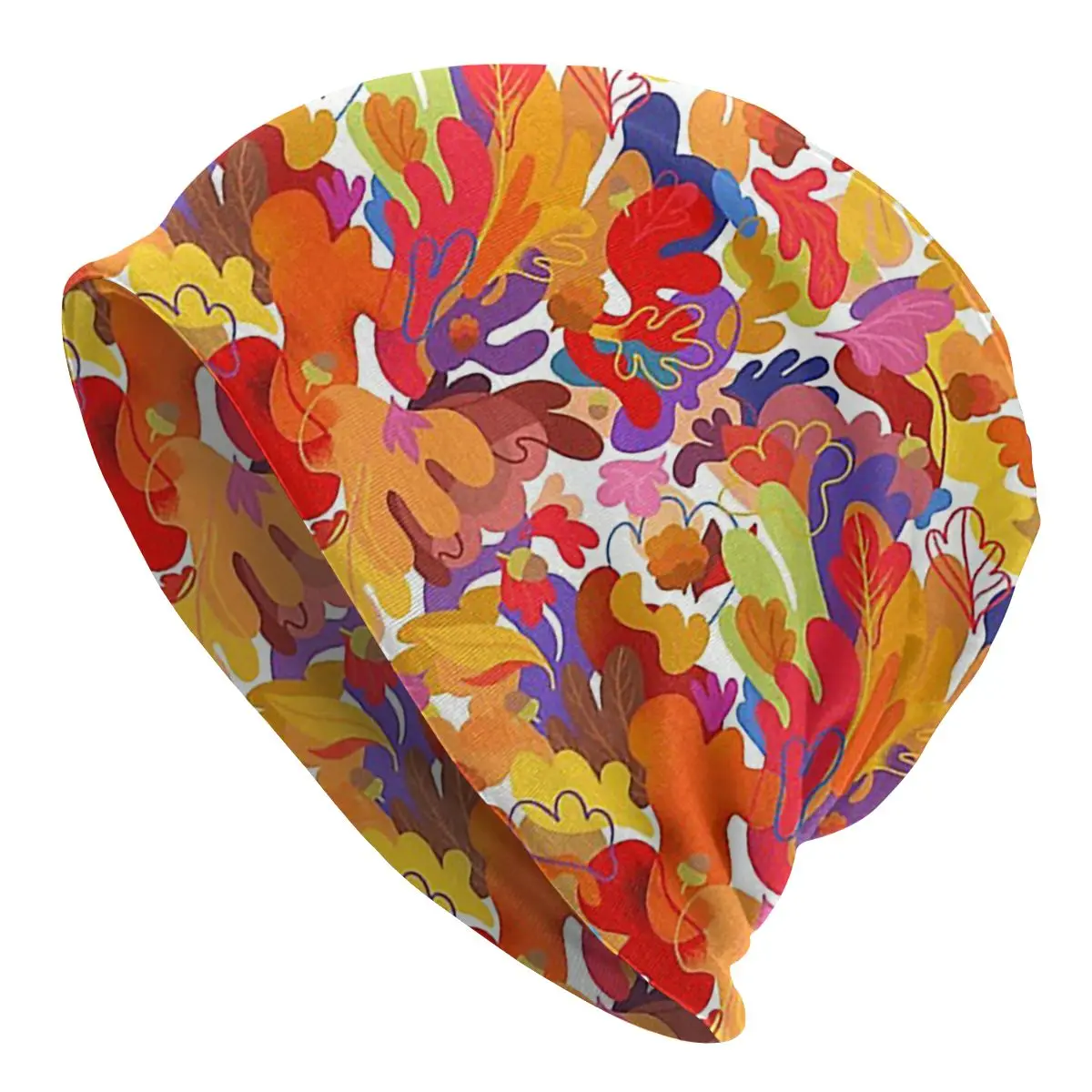 

Осенние вязаные шапки с цветочным принтом, вязаная шапка с цветами, дышащая теплая вязаная шапка для улицы