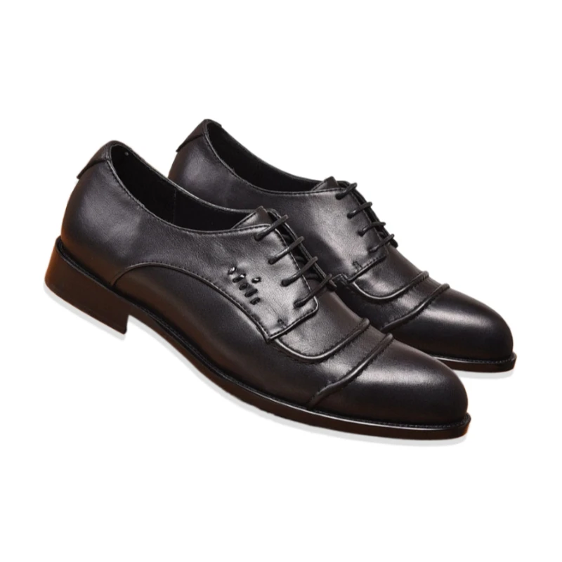 

Eioupi Classic Real Full Grain Calfskin Leather Cowhide Lining Men's Business Black Dress Shoes