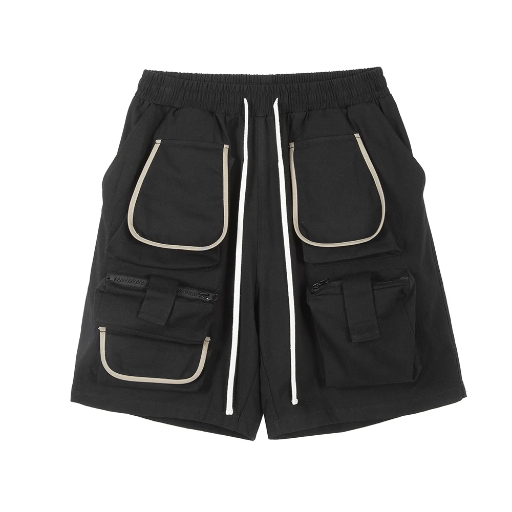 

Y2K Multi-pockets Wide Leg Vibe Style Cargo Shorts Men's Summer Baggy Casual Knee Length Pants Hip Hop Oversized Loose Short