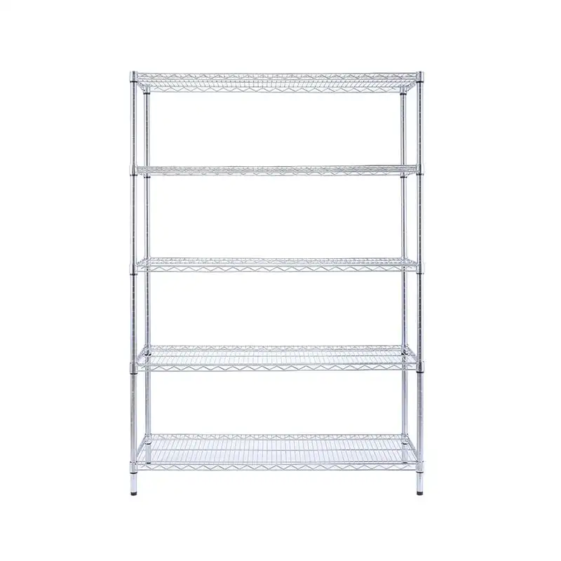 

5 tier commercial chrome shelving unit 18x48x72in