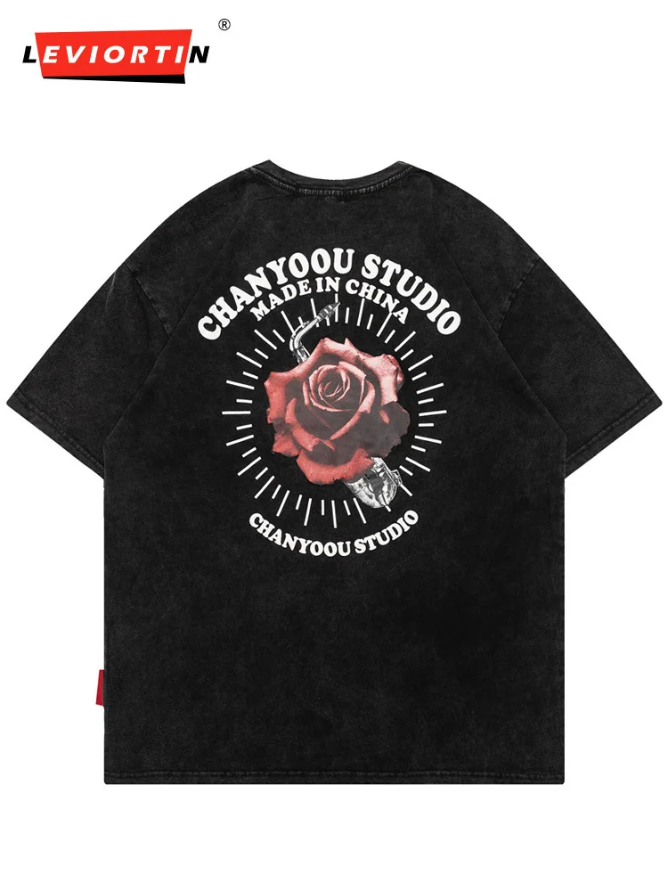 Футболка мужская с коротким рукавом Повседневная Свободная хлопковая рубашка в