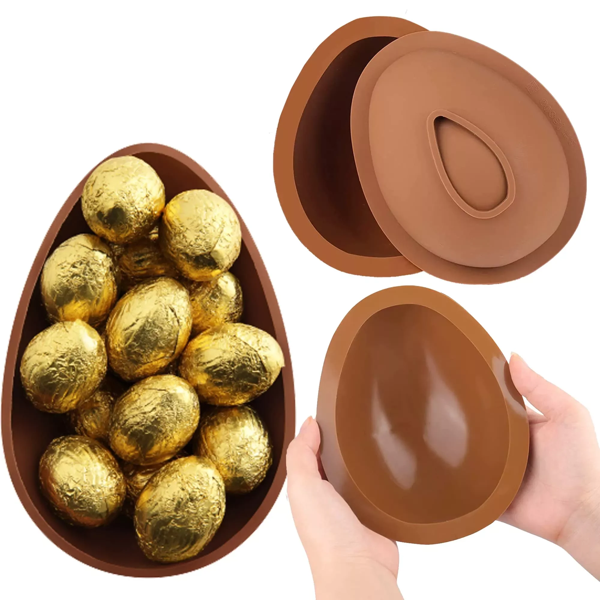 

2022New sphere silicone mold with small Hammer Easter chocolate Egg molds Chocolate bomb mould Bakeware